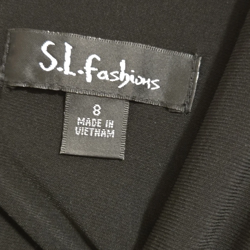 SL Fashions Black Fit And Flare Party Dress Size 8